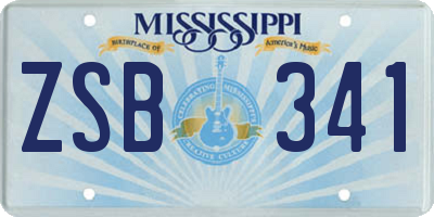 MS license plate ZSB341