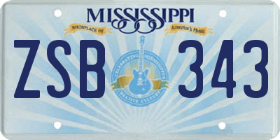 MS license plate ZSB343