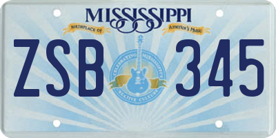 MS license plate ZSB345