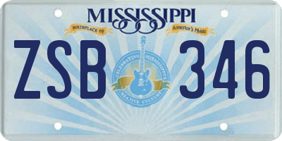 MS license plate ZSB346