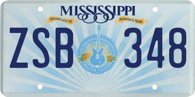 MS license plate ZSB348