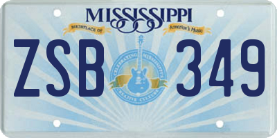 MS license plate ZSB349