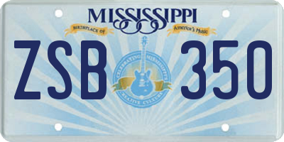 MS license plate ZSB350