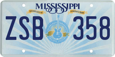 MS license plate ZSB358