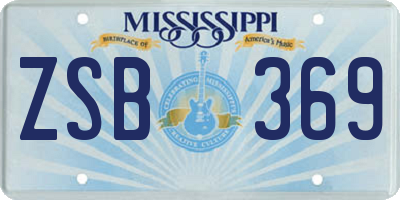 MS license plate ZSB369