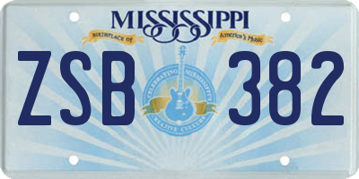 MS license plate ZSB382
