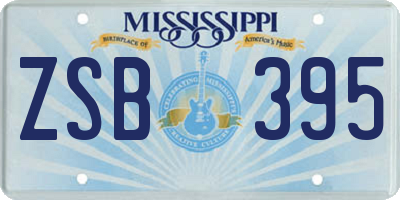 MS license plate ZSB395