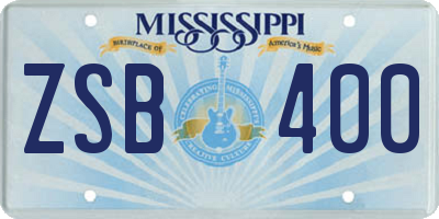 MS license plate ZSB400