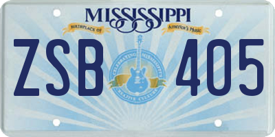 MS license plate ZSB405