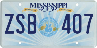 MS license plate ZSB407
