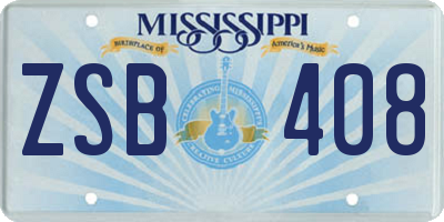 MS license plate ZSB408