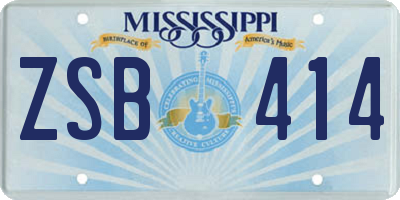 MS license plate ZSB414