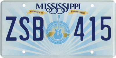 MS license plate ZSB415