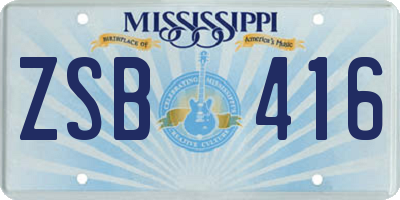 MS license plate ZSB416