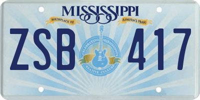 MS license plate ZSB417