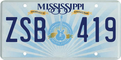 MS license plate ZSB419