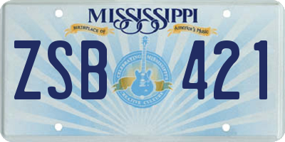 MS license plate ZSB421