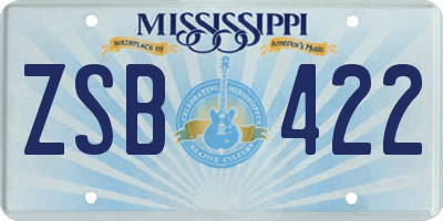 MS license plate ZSB422
