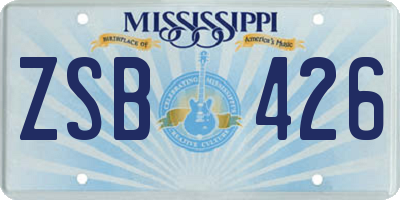 MS license plate ZSB426