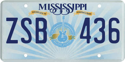 MS license plate ZSB436