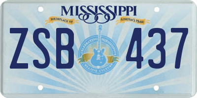 MS license plate ZSB437