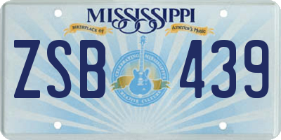 MS license plate ZSB439