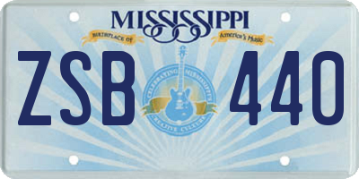 MS license plate ZSB440