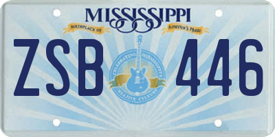 MS license plate ZSB446