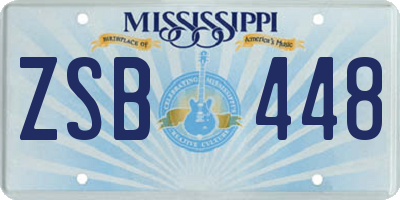 MS license plate ZSB448