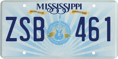 MS license plate ZSB461