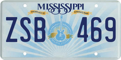 MS license plate ZSB469