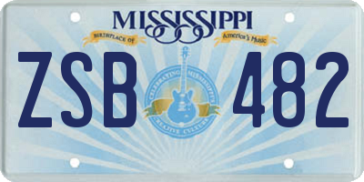 MS license plate ZSB482