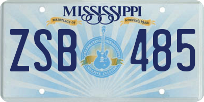 MS license plate ZSB485