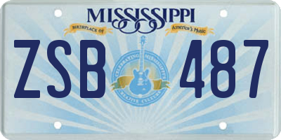 MS license plate ZSB487