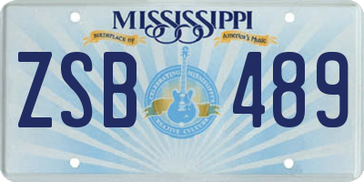 MS license plate ZSB489