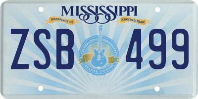 MS license plate ZSB499