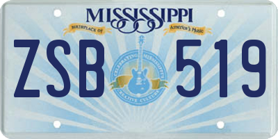 MS license plate ZSB519
