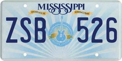 MS license plate ZSB526