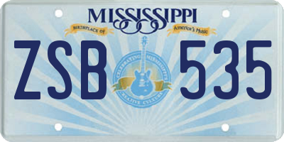 MS license plate ZSB535