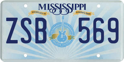 MS license plate ZSB569