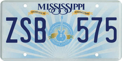 MS license plate ZSB575