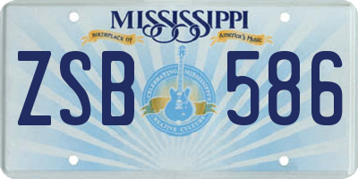MS license plate ZSB586