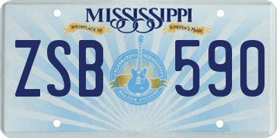 MS license plate ZSB590