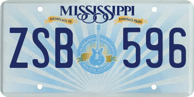 MS license plate ZSB596