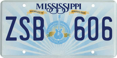 MS license plate ZSB606