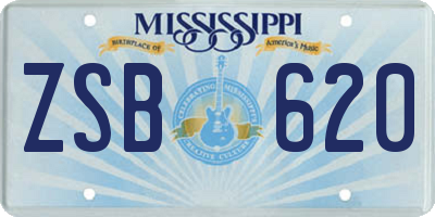 MS license plate ZSB620