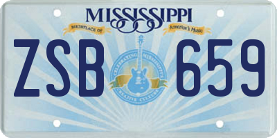 MS license plate ZSB659