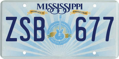 MS license plate ZSB677