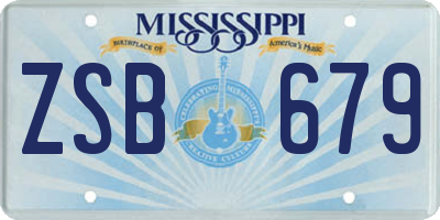 MS license plate ZSB679