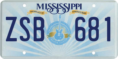 MS license plate ZSB681